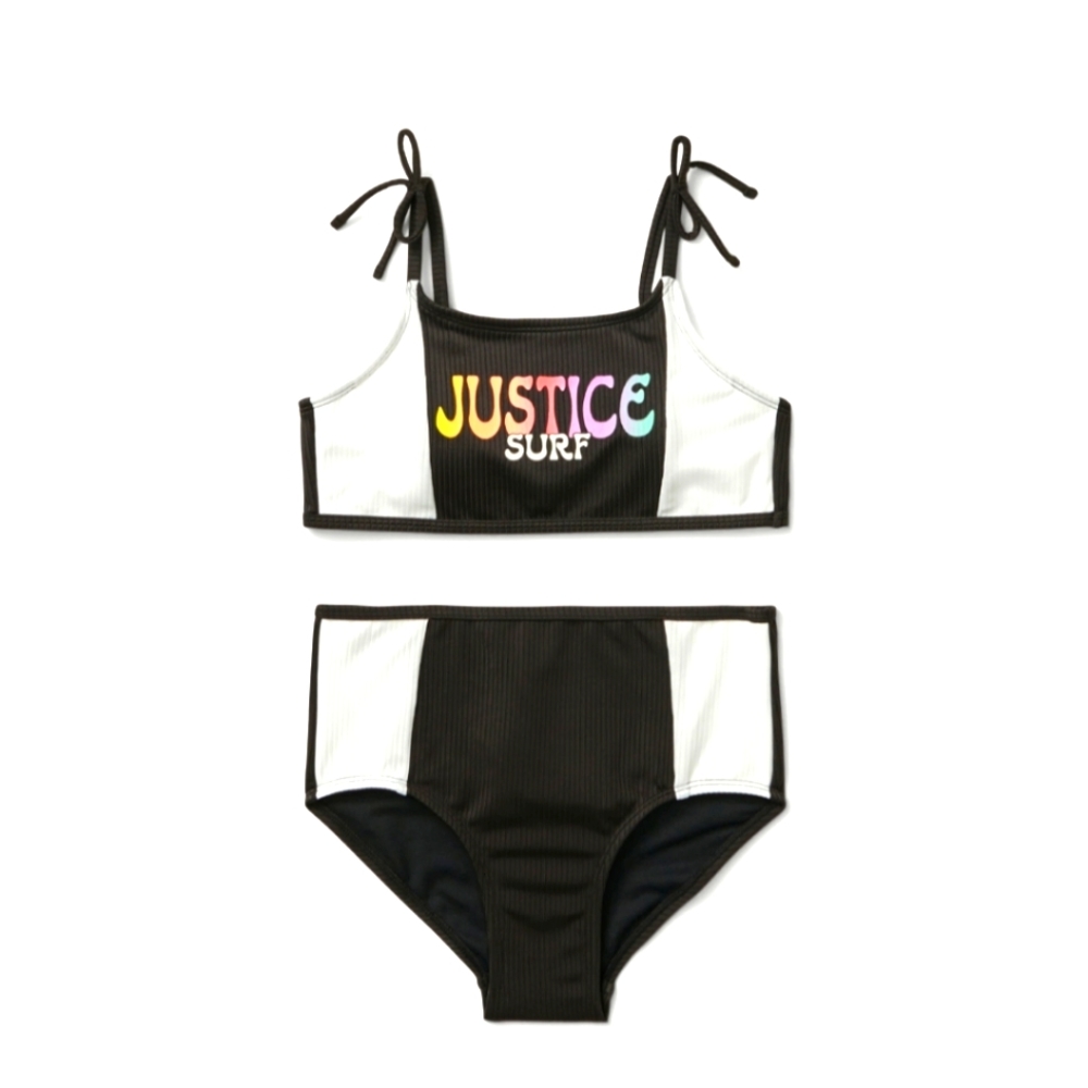 JUSTICE Girls 2pc swimsuit - XS 6 - NWT